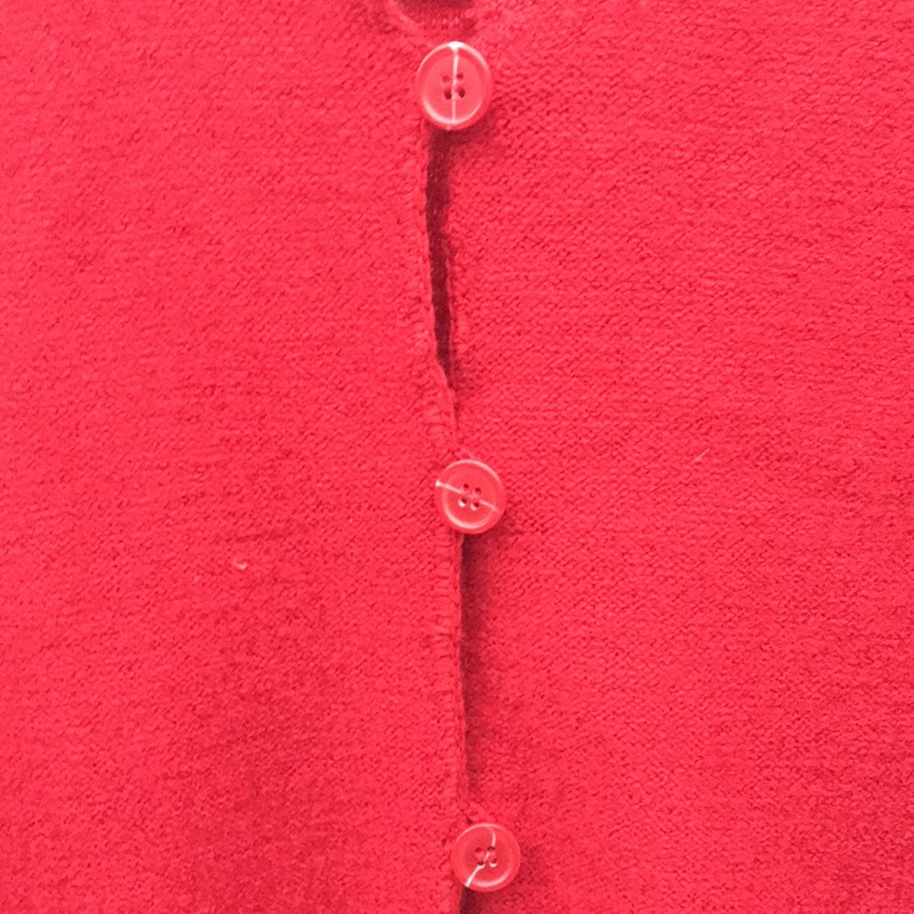 Wool Sweater Button Front Red Petite M By Sigrid … - image 8